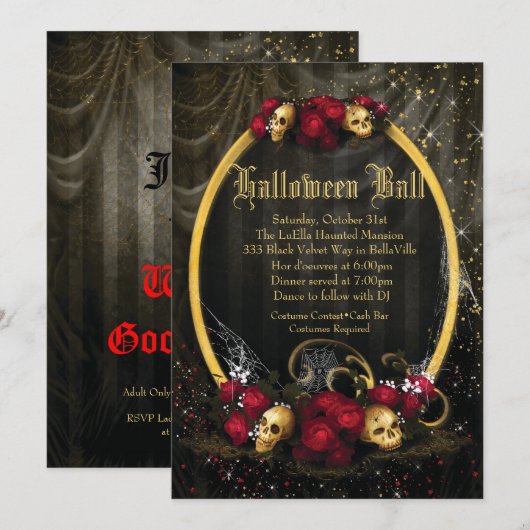 Halloween-Kostümball-Einladungen Einladung (Vorne/Hinten)