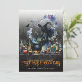 Halloween Kostüme & Cocktails Einladung (Stehend Vorderseite)