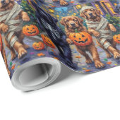 Halloween-Kostüme der Neufundländer Geschenkpapier (Rolleneckpunkt)