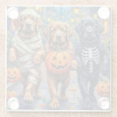Halloween-Kostüme der Neufundländer Glasuntersetzer (Rückseite)