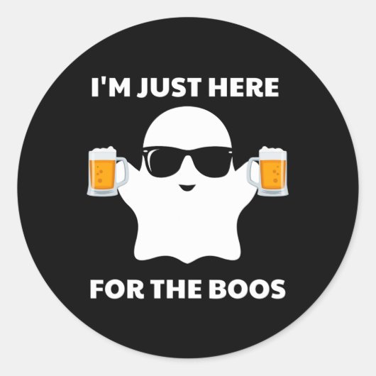 Halloween-Kostüme, die ich für das Boos-Bier hier Runder Aufkleber (Vorderseite)