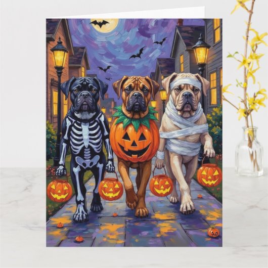 Halloween-Kostüme für Bullmastiff Karte (Gelbe Blume)