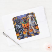 Halloween-Kostüme für Bullmastiff Quadratischer Aufkleber (Umschlag)