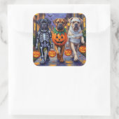 Halloween-Kostüme für Bullmastiff Quadratischer Aufkleber (Tasche)