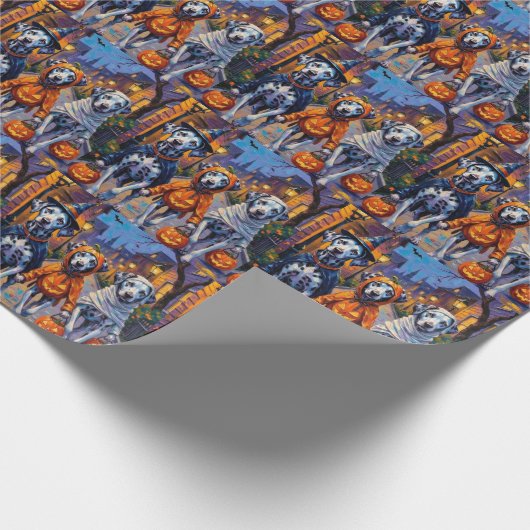Halloween-Kostüme für Dalmatiner Geschenkpapier (Ecke)