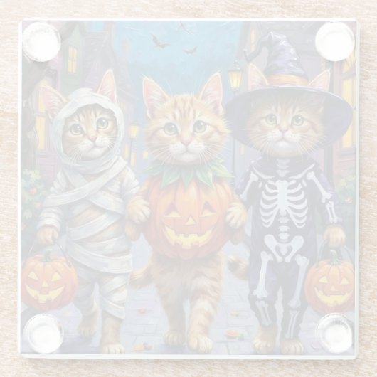 Halloween-Kostüme für persische Katzen Glasuntersetzer (Rückseite)