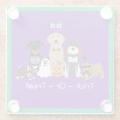 Halloween-Kostüme für Trick oder Behandlung von Ha Glasuntersetzer (Rückseite)