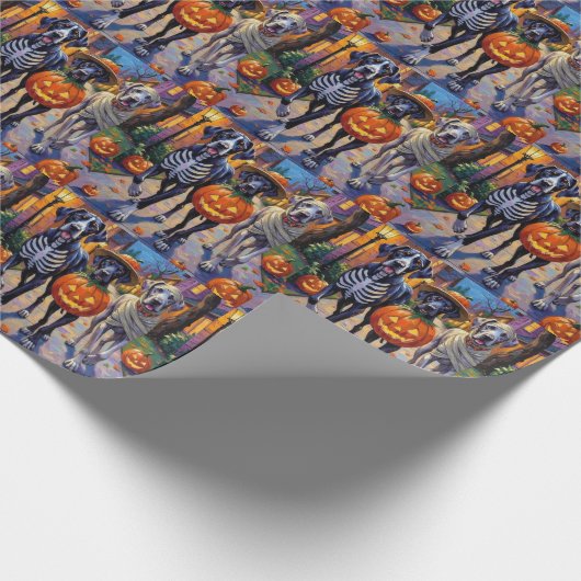 Halloween-Kostüme, großartige Dane-Trick-oder-Trea Geschenkpapier (Ecke)