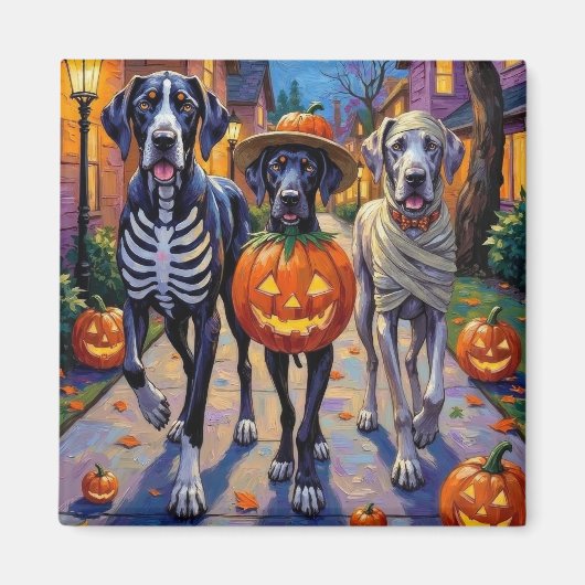 Halloween-Kostüme, großartige Dane-Trick-oder-Trea Magnet (Vorne)