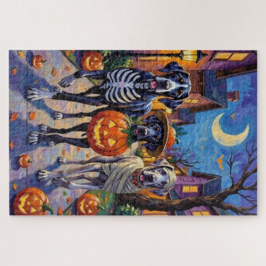Halloween-Kostüme, großartige Dane-Trick-oder-Trea Puzzle (Horizontal)