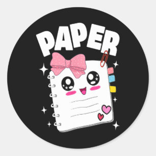 Halloween-Kostüme niedliche Rock Paper Schere Kind Runder Aufkleber