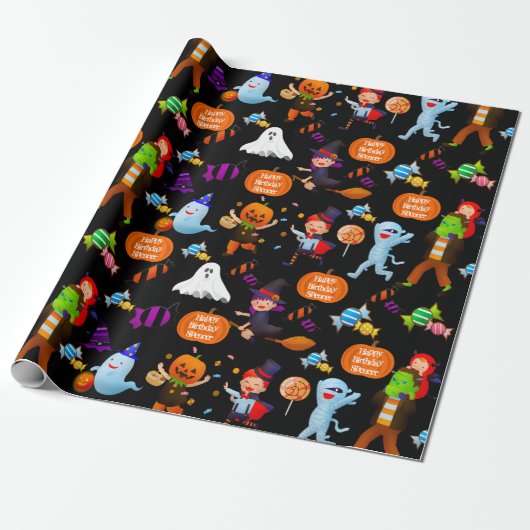 Halloween-Kostüme Personalisiert Geschenkpapier (Ungerollt)