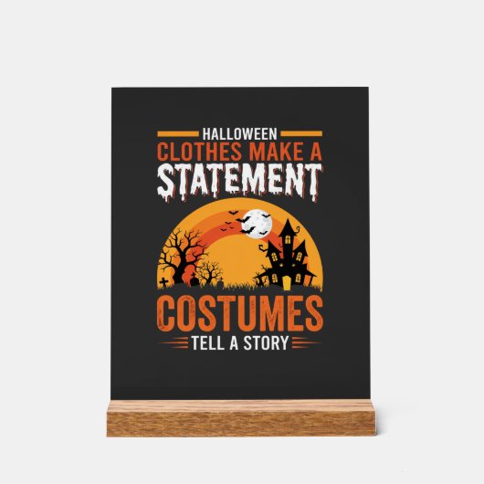 Halloween-Kostüme Statement Spukhaus-Design Acrylschild (Vorderseite)