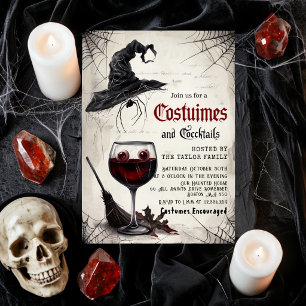 Halloween-Kostüme und Cocktailparty-Einladung Einladung