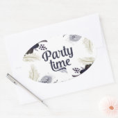 Halloween Kostüme und Cocktails Masquerade Bash Ovaler Aufkleber (Umschlag)