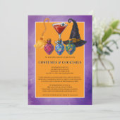 Halloween-Kostüme und Cocktails-Party Einladung (Stehend Vorderseite)