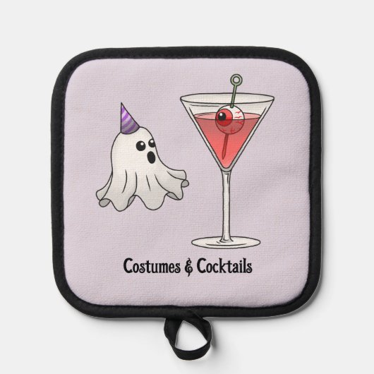 Halloween-Kostüme und Cocktails Topflappen (Vorderseite)