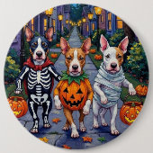 Halloween-Kostüme von Bull Terrier Trick oder Trea Button (Vorderseite)