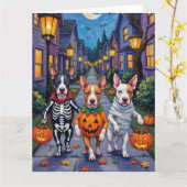 Halloween-Kostüme von Bull Terrier Trick oder Trea Karte (Gelbe Blume)