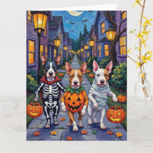 Halloween-Kostüme von Bull Terrier Trick oder Trea Karte