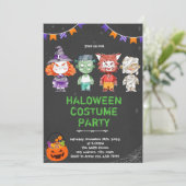 Halloween-Kostümeinladung Dankeskarte (Stehend Vorderseite)