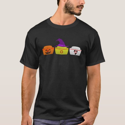 Halloween Kostümkeule Cap Hexe Stethoskoppumpe T-Shirt (Vorderseite)
