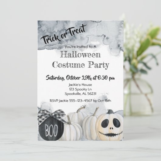 Halloween-KostümParty Einladung (Stehend Vorderseite)