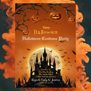 Halloween-Kostümparty-Einladung Verlassene Burg Einladung
