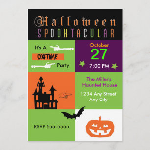 Halloween-Kostümparty-Farbenparty-Einladung Einladung