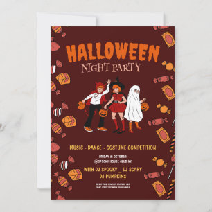 Halloween-Kostümparty, Halloween-Nacht  Einladung