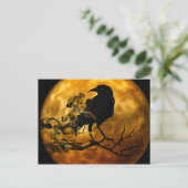 Halloween-Krähe in der Nacht Postkarte (Stehend Vorderseite)