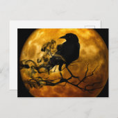Halloween-Krähe in der Nacht Postkarte (Vorne/Hinten)