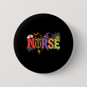 Halloween Krankenpfleger Leben Lustig Krankenpfleg Button