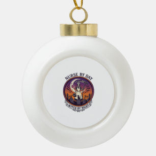 Halloween-Krankenschwester bei Tag_1 Keramik Kugel-Ornament