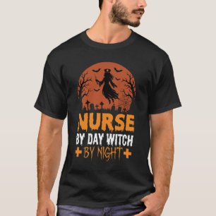 Halloween-Krankenschwester bei Tag, Hexe bei Nacht T-Shirt