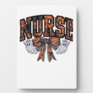 Halloween-Krankenschwester Coquette-Schleife Herbs Fotoplatte