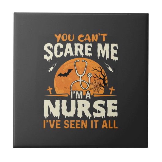 Halloween Krankenschwester Erschrecke Mich Fliese (Vorderseite)