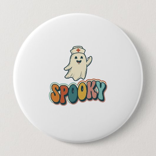 Halloween Krankenschwester Gruseliger Geist Retro  Button (Vorderseite)