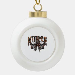 Halloween Krankenschwester Gruseliger Koketten-Bog Keramik Kugel-Ornament