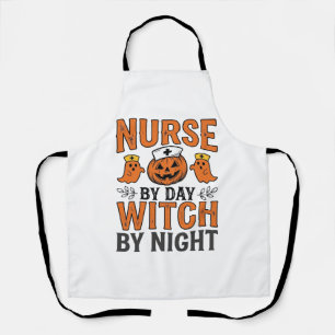 Halloween-Krankenschwester Hexe bei Nacht Vintage- Schürze