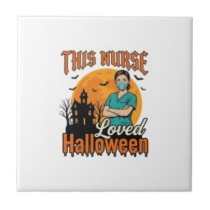 Halloween-Krankenschwester Liebte Halloween Vintag Fliese