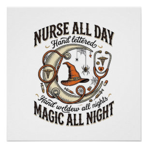Halloween-Krankenschwester-Shirt Hexenmedizinische Poster