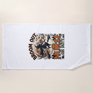 Halloween-Krankenschwester-Shirt Lustiges Hexenbes Strandtuch