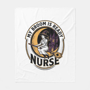 Halloween-Krankenschwester-Shirt Vintage-Hexenbese Fleecedecke