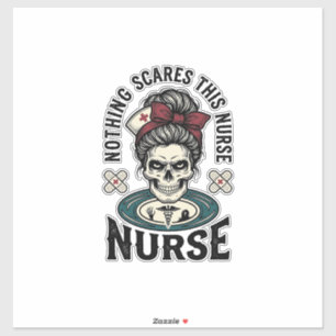 Halloween-Krankenschwester-Shirt Vintage-Totenkopf Aufkleber