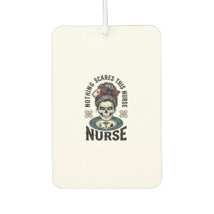 Halloween-Krankenschwester-Shirt Vintage-Totenkopf Autolufterfrischer