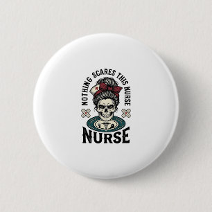 Halloween-Krankenschwester-Shirt Vintage-Totenkopf Button
