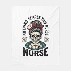 Halloween-Krankenschwester-Shirt Vintage-Totenkopf Fleecedecke