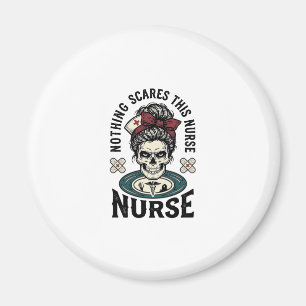Halloween-Krankenschwester-Shirt Vintage-Totenkopf Magnet