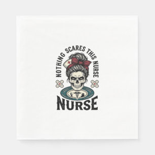 Halloween-Krankenschwester-Shirt Vintage-Totenkopf Serviette